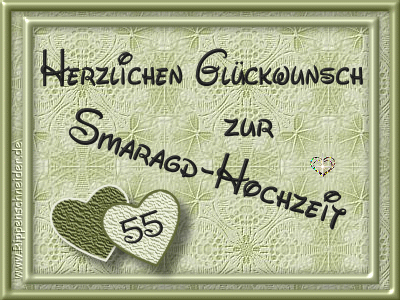 White Cotton Cards – Handgefertigte Glückwunschkarte Zum 55. Hochzeitstag, 16 X 16 Cm, Mit Glitzer, Motiv 'Love Lines'